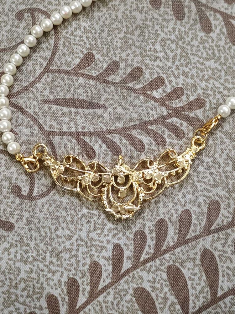 Pearl Necklace with 22 carat Gold plating