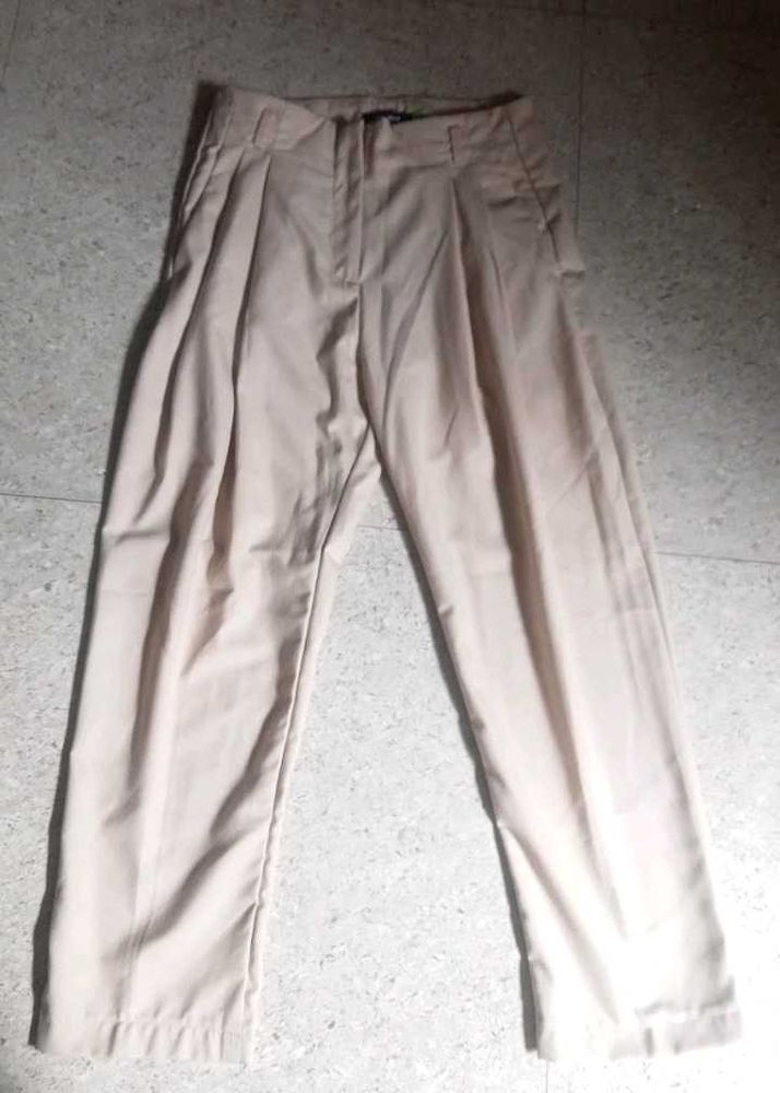 Pleated Khaki Trousers