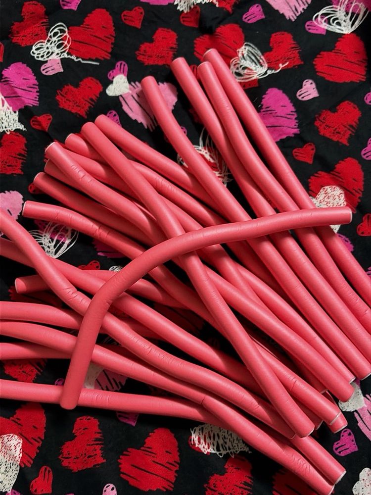 Pink Foam Hair Rollers Set