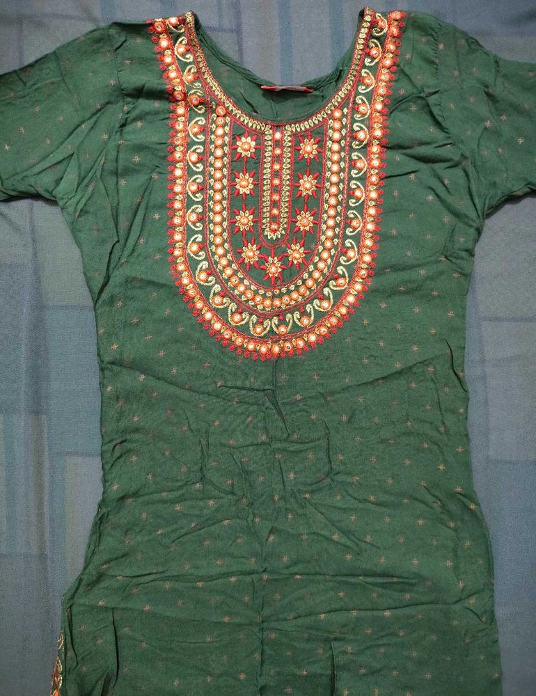 Green Colour Festive Kurti