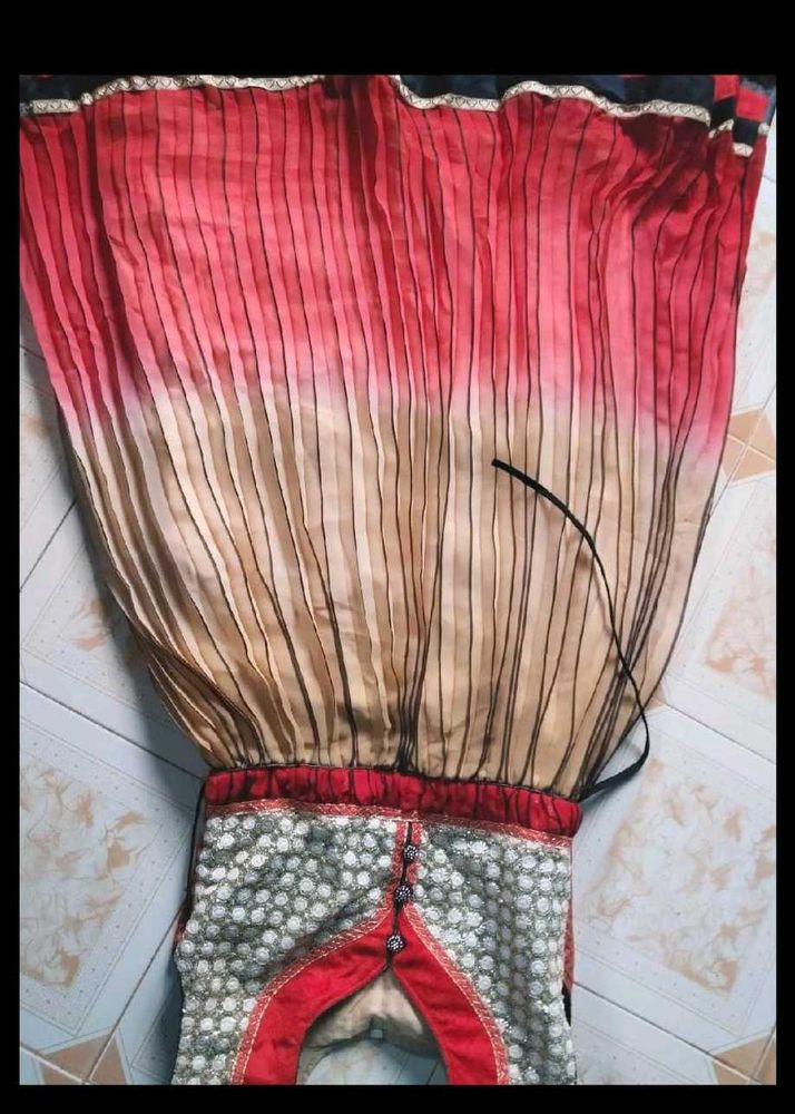 Beautiful Red &amp; Beige Lehenga Choli