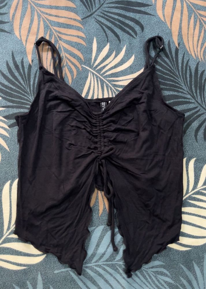 H&amp;M Black Ruched Camisole Top