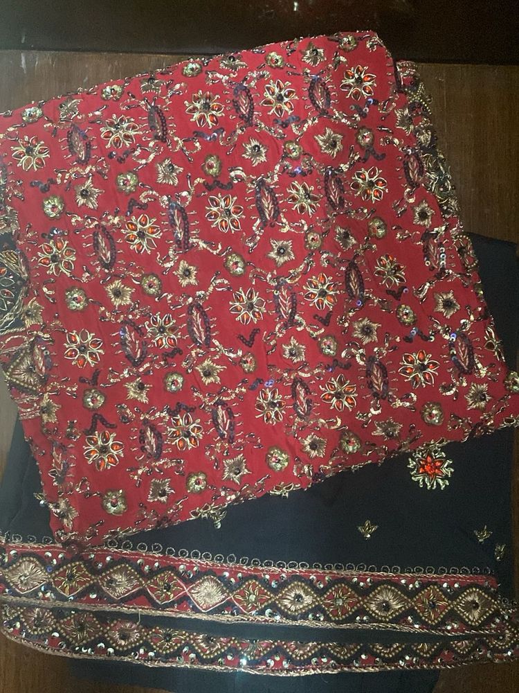 Embellished Red Ethnic Suit Set