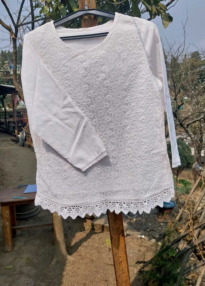 White top with chikankari  style