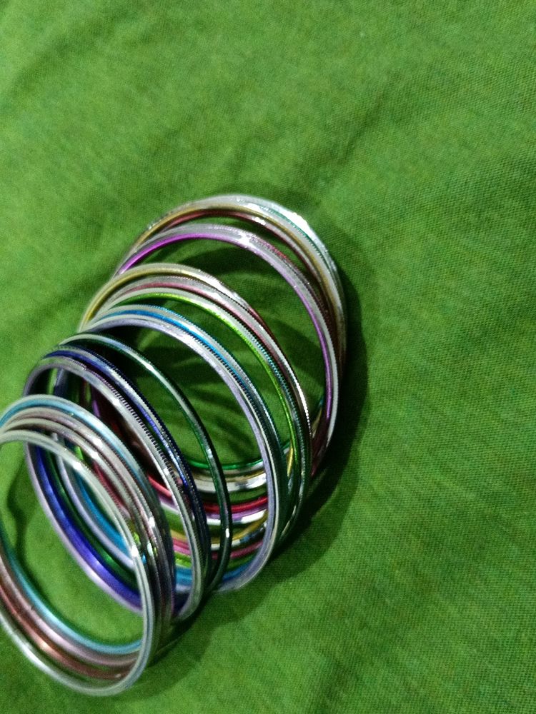 Metal Bangles With Multi Colour
