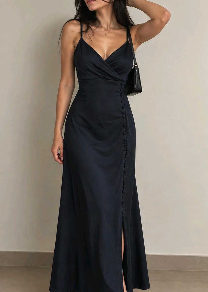 Zara Chic Black Midi Dress🖤