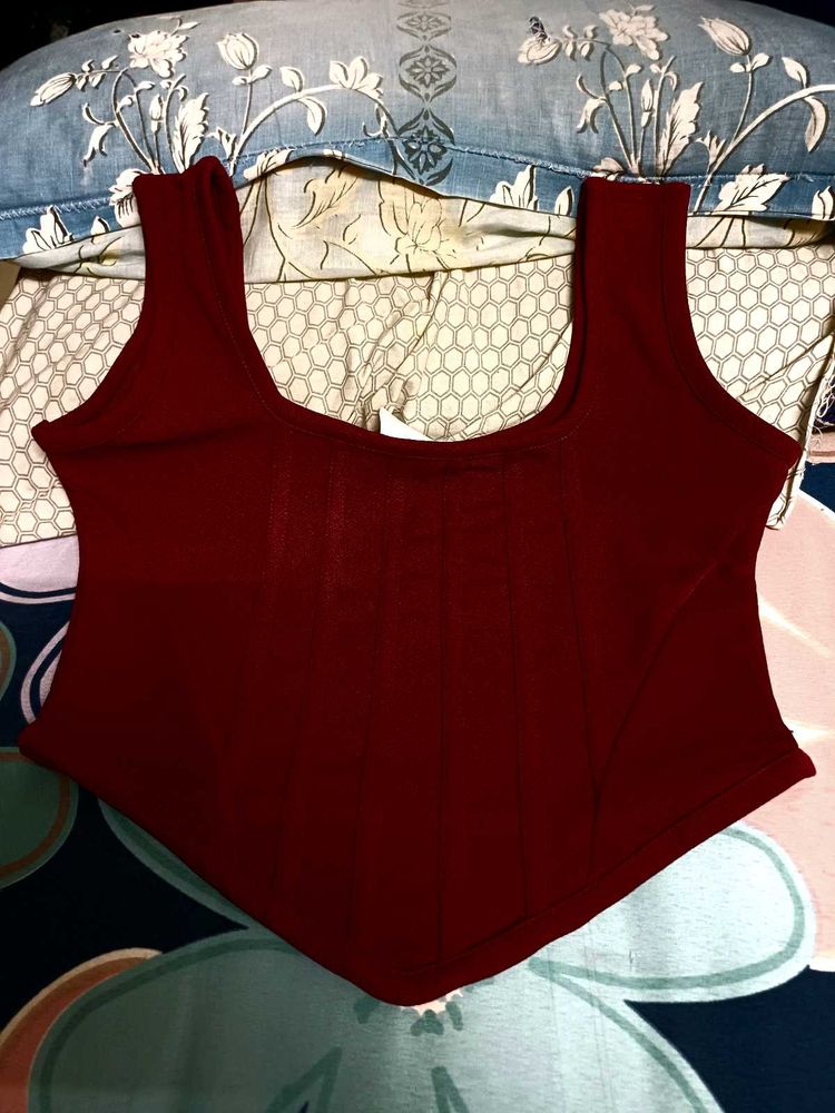 Maroon Corset Top