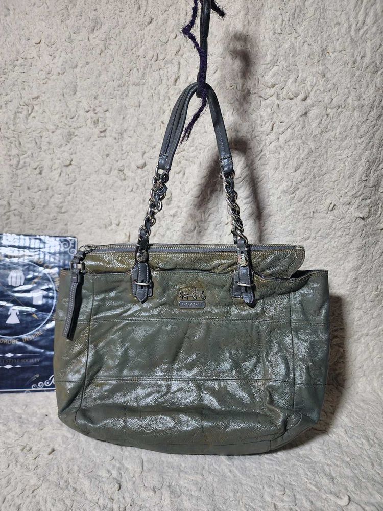 Stylish Green Leather Hobo Bag