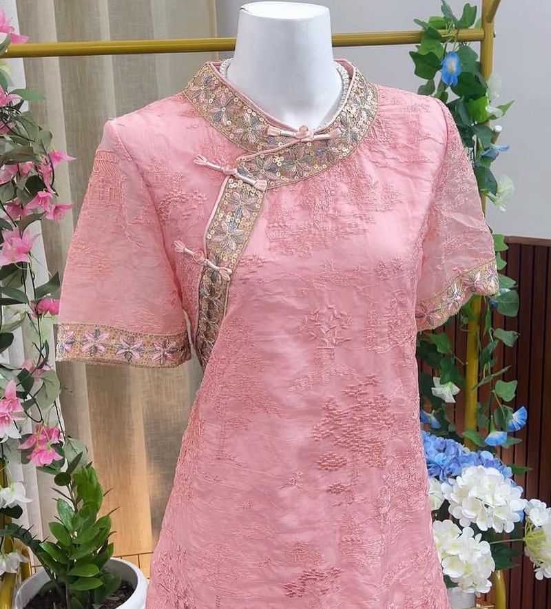 🌸Cheongsam style baby pink Dress🌸