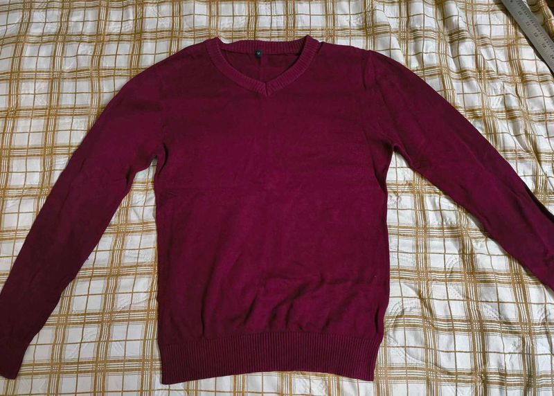 Maroon V-Neck Sweater