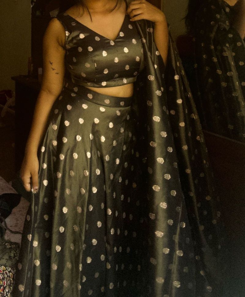 Polka Dot Lehenga Chaniya Choli Set
