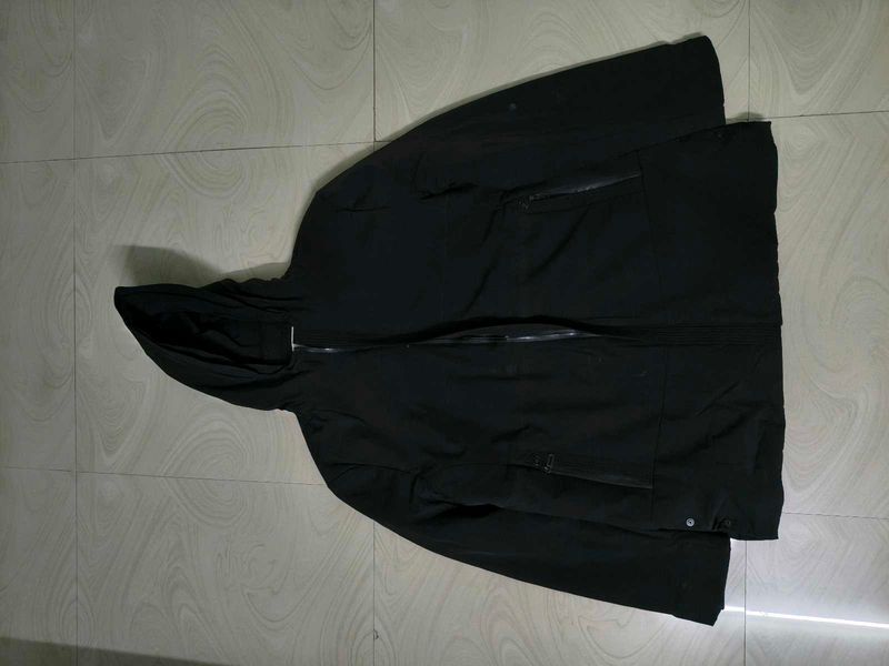 Men's Black Hooded Jacket
