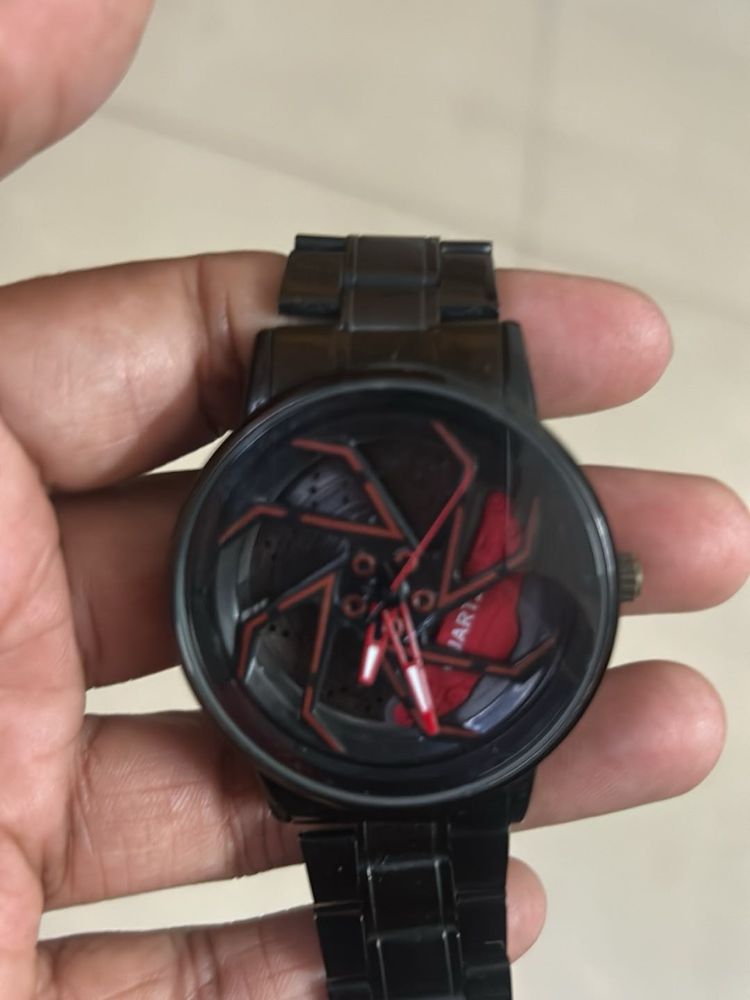 Stylish Black Metal Wristwatch