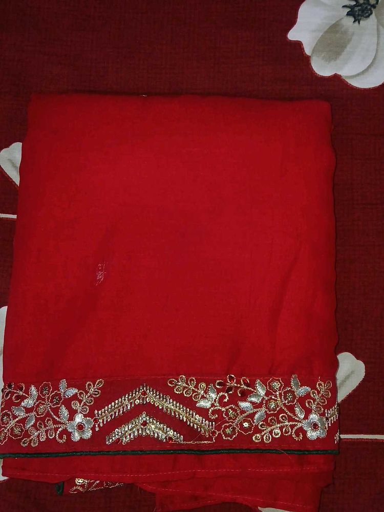 Saree Red Ready-made Blouse