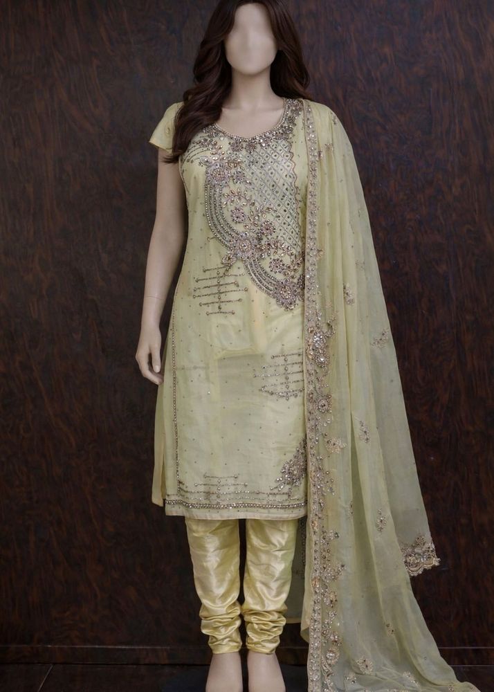 Y2K embellished georgette pista green suit💖✨