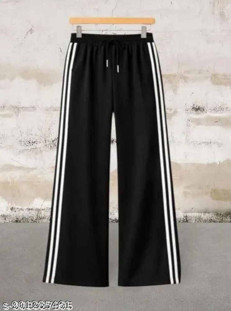 Black Wide Leg Track Pants