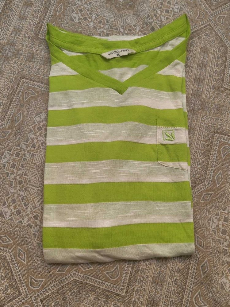 Woodland Striped V-Neck T-Shirt