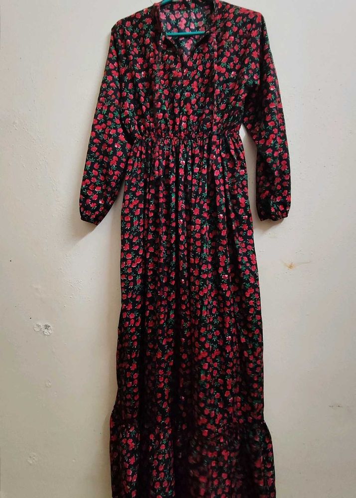 Chic Floral Print Maxi Dress
