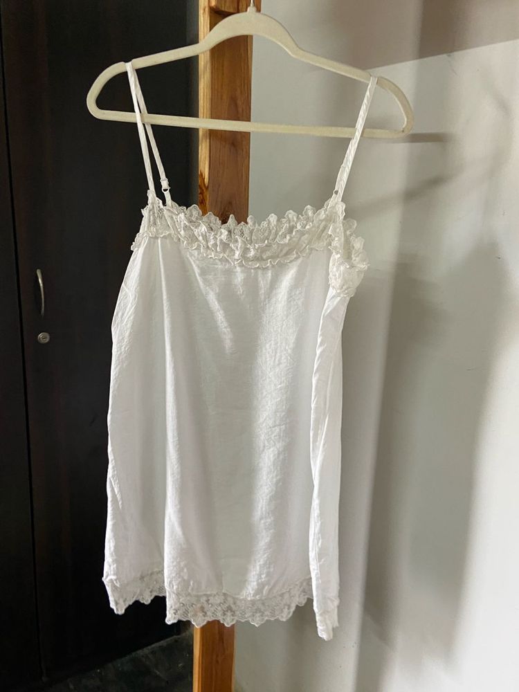 White Lace Trim Camisole