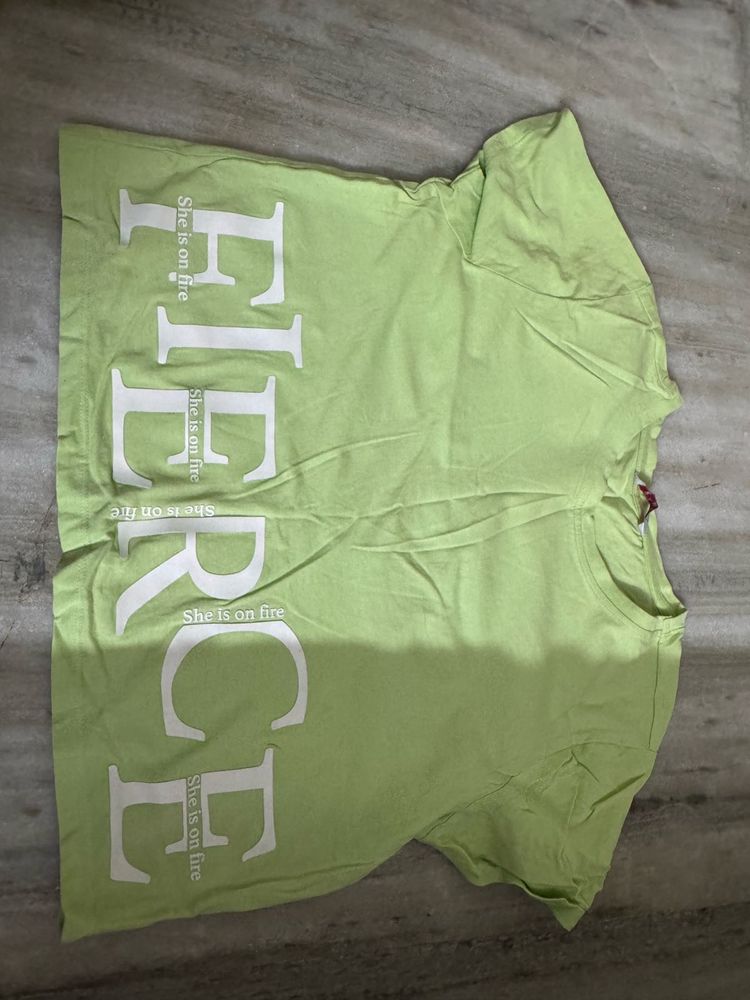 Lime Green "FIERCE" Graphic T-Shirt