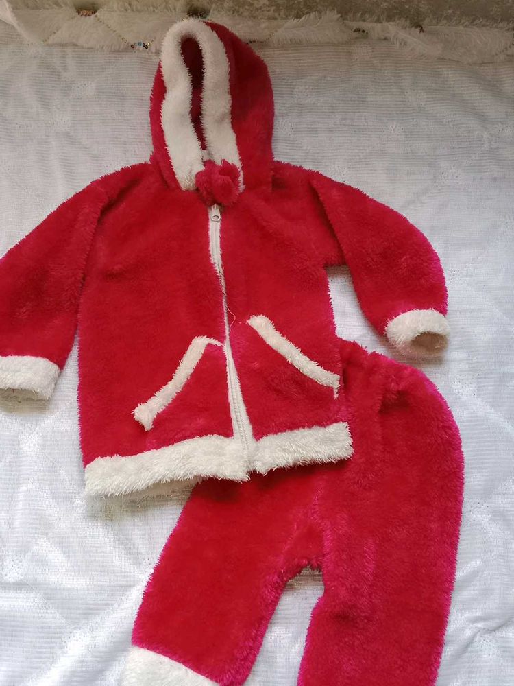 Cozy Dark Pink Baby Outfit (Santacloze) ☃️❄️