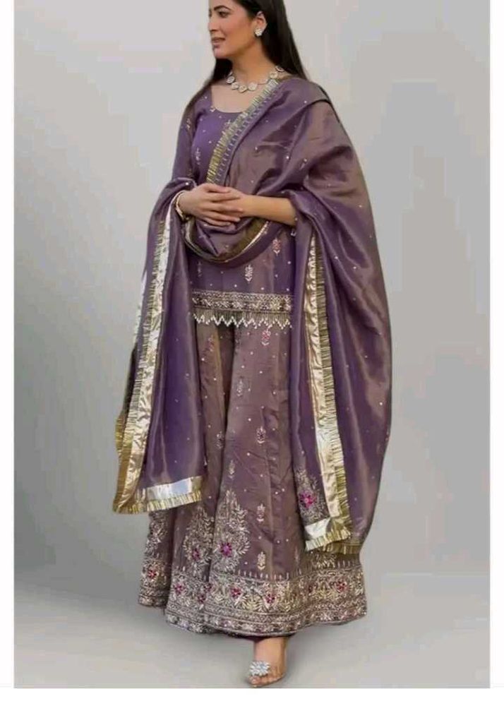 Elegant Purple Embroidered Salwar Suit
