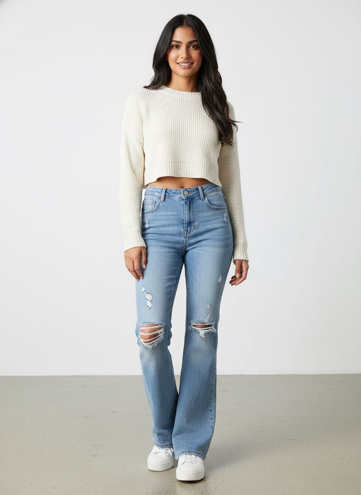 Distressed Flare Jeans