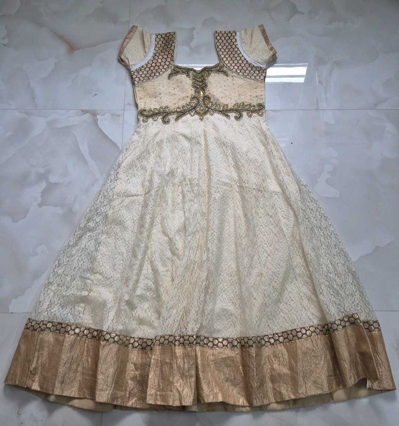 Elegant Cream Ethnic Gown