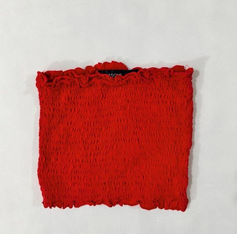 Red Smocked Tube Top