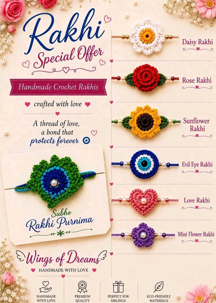Handmade Crochet Rakhis