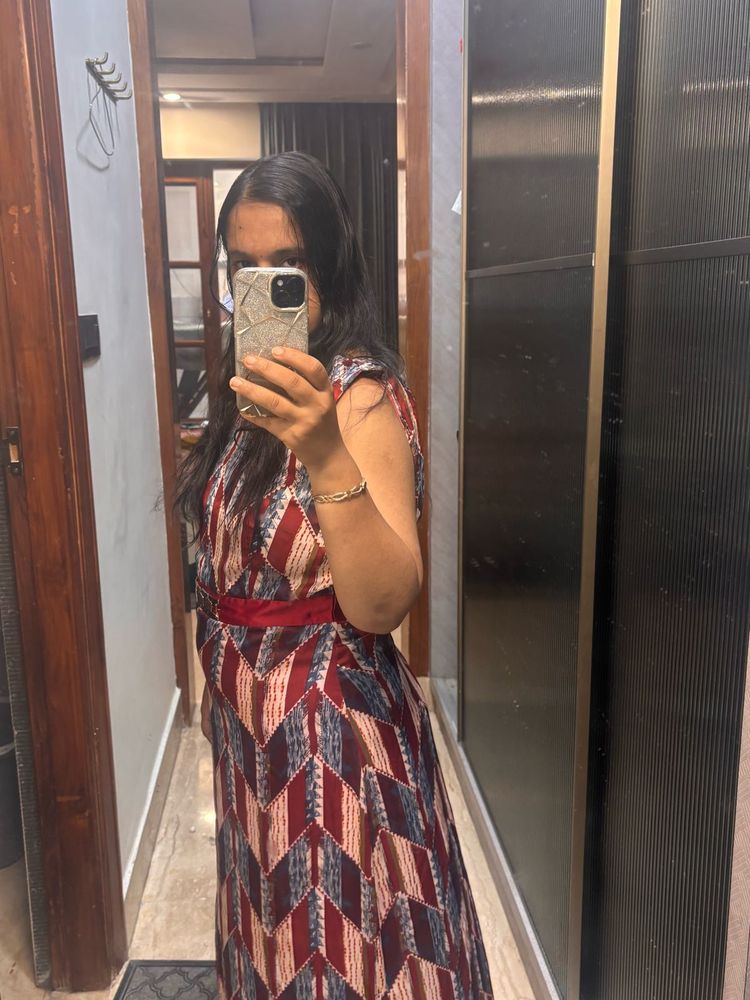 Stylish Geometric Print Maxi Dress