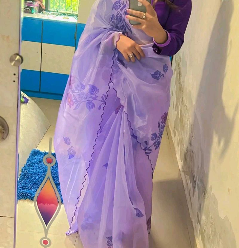 Elegant Lavender Saree
