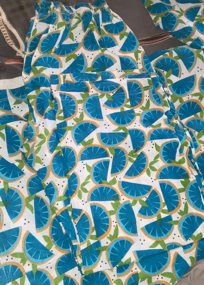Blue Citrus Print co-ord set