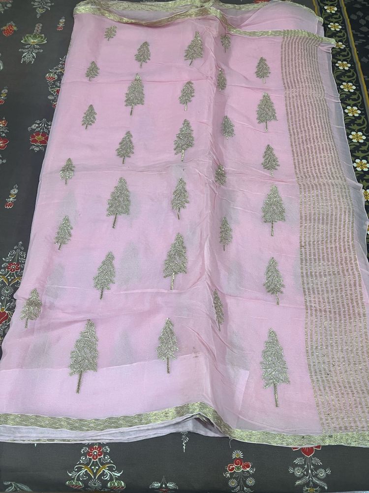 light pink saree