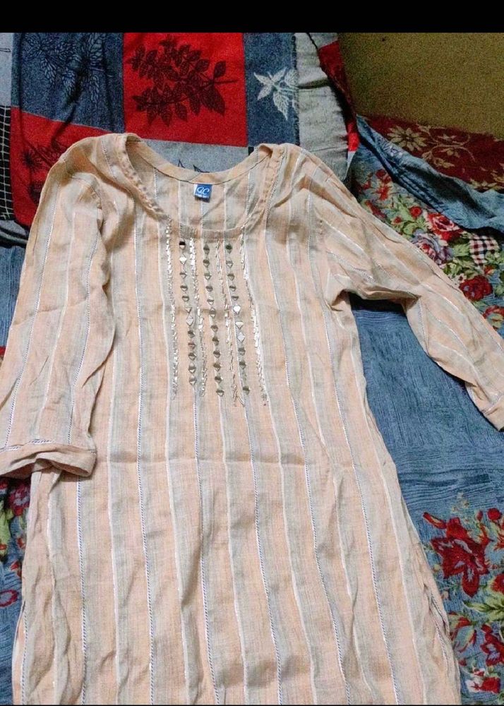 Striped Kurta with Embellishments