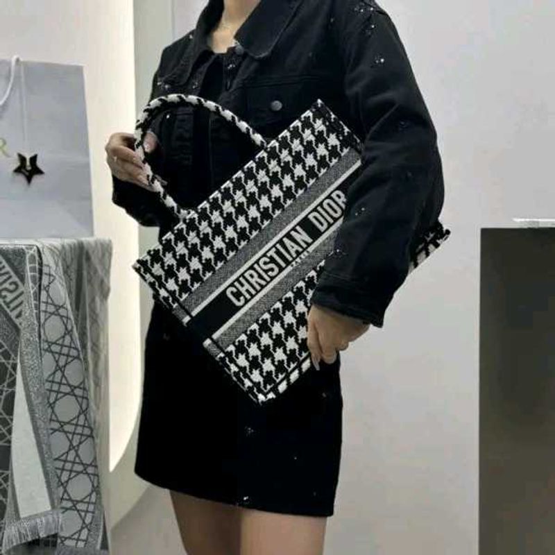 Christian Dior Houndstooth Tote