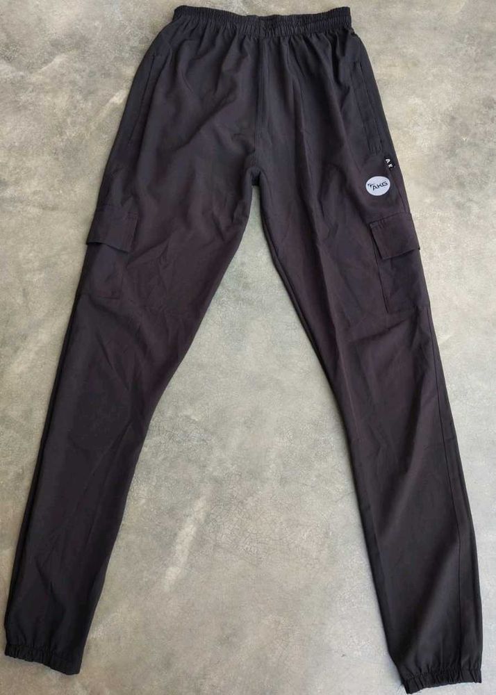 Black Cargo Style Casual Pants