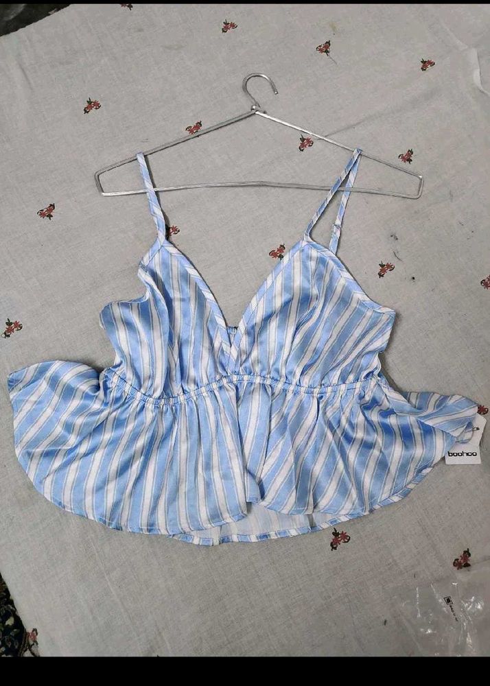 Blue &amp; White Striped Cami Top