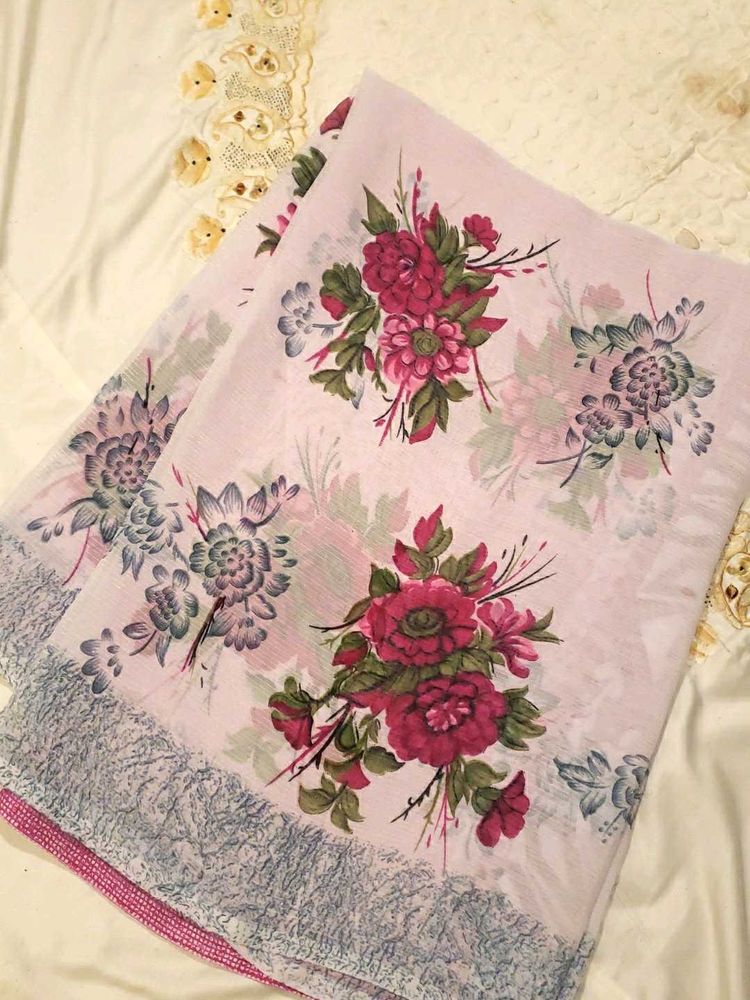 Floral Print Saree