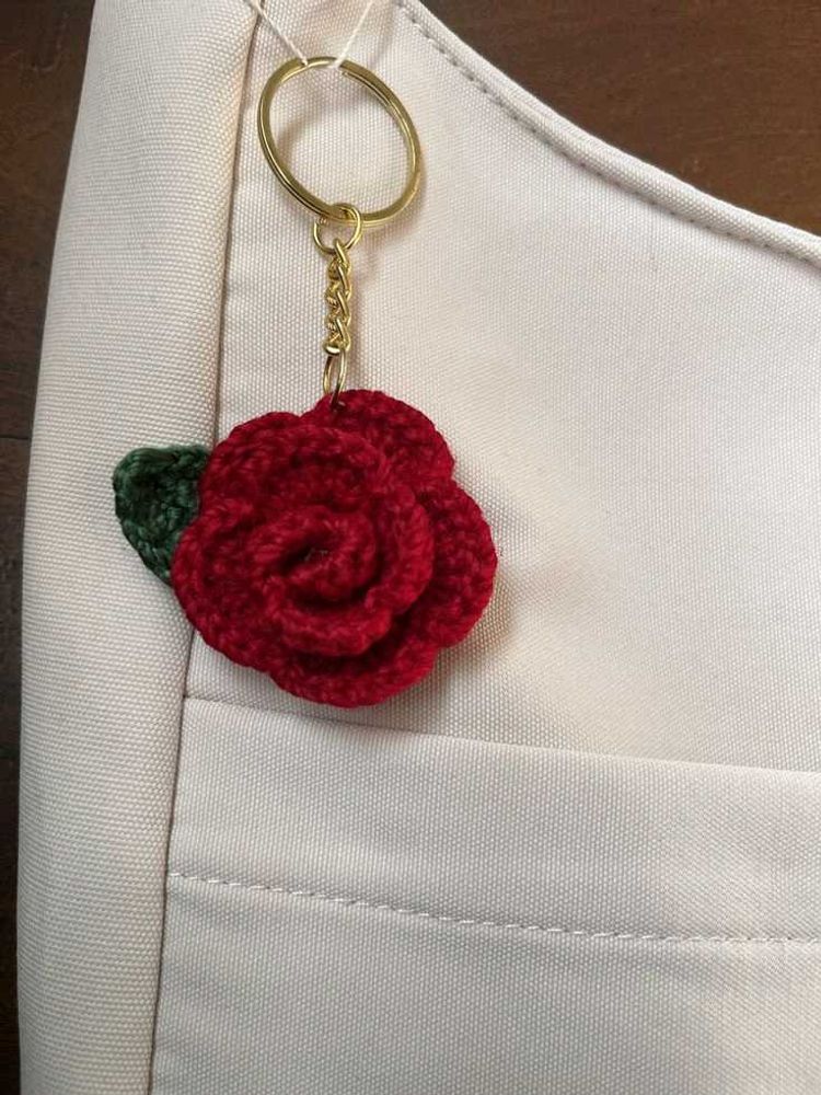 Crochet Rose Keychain🌹