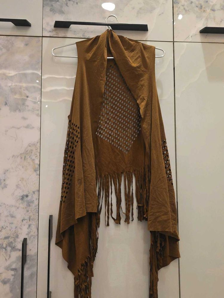 Brown Fringe Vest