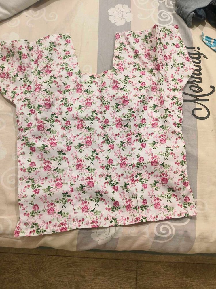 Floral Print Puff Sleeve Top