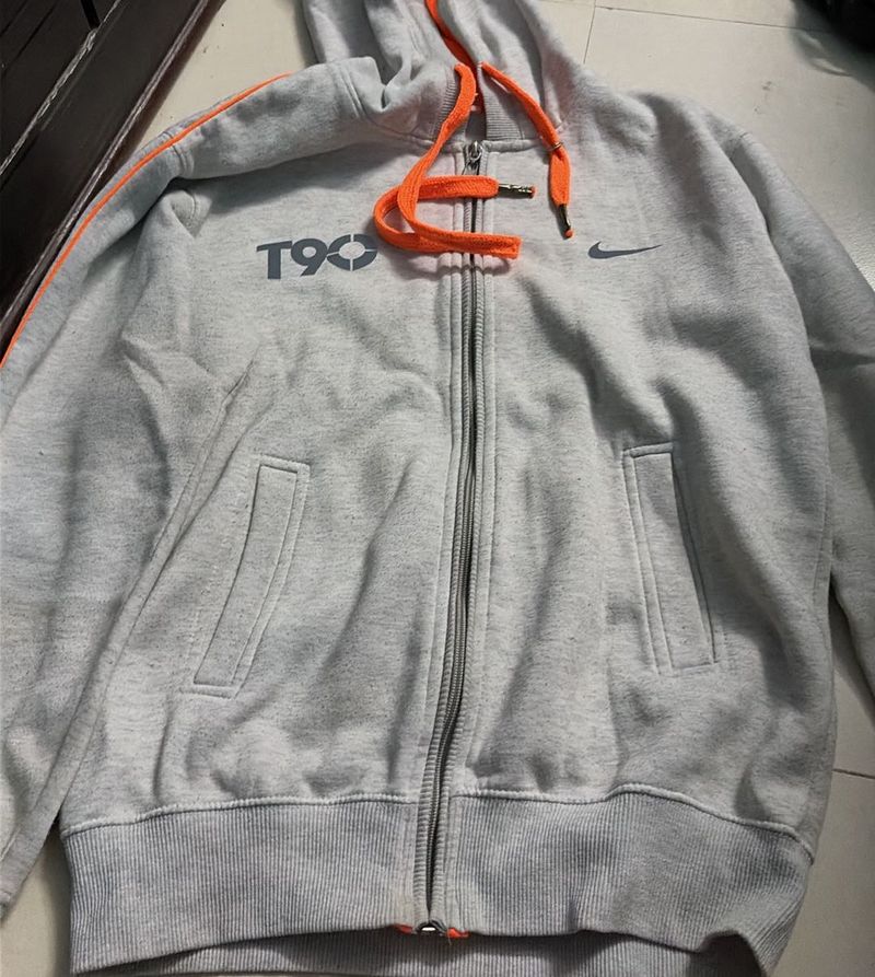 Nike T90 Grey Zip-Up Hoodie