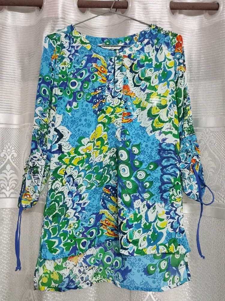Colorful Patterned Tunic Top