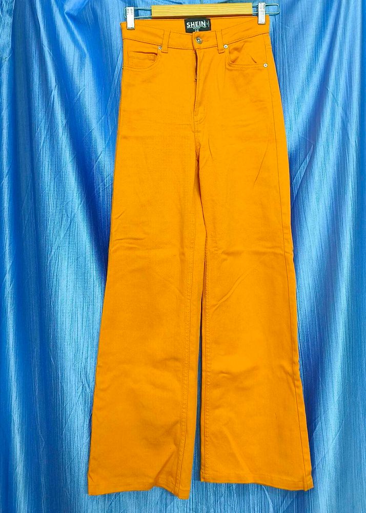 Orange Wide-Leg Jeans