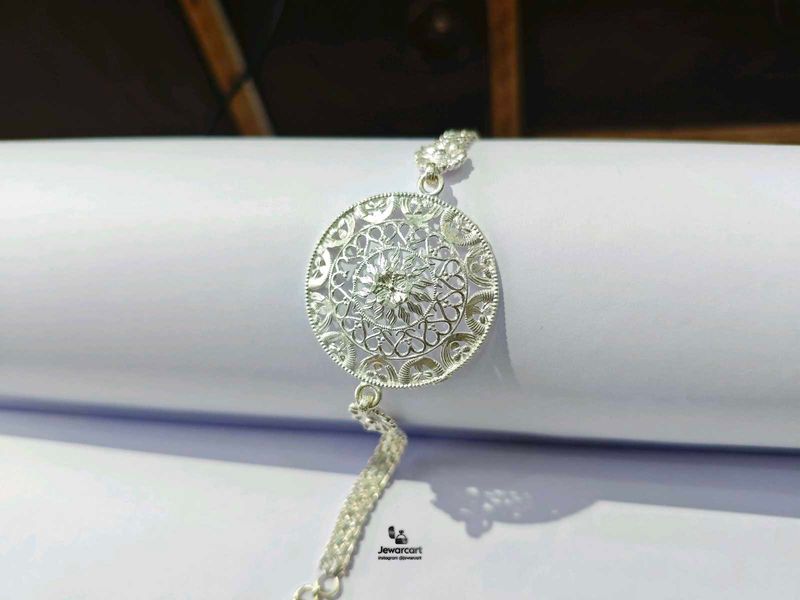 Filigree Sterling Pure Silver Rakhi