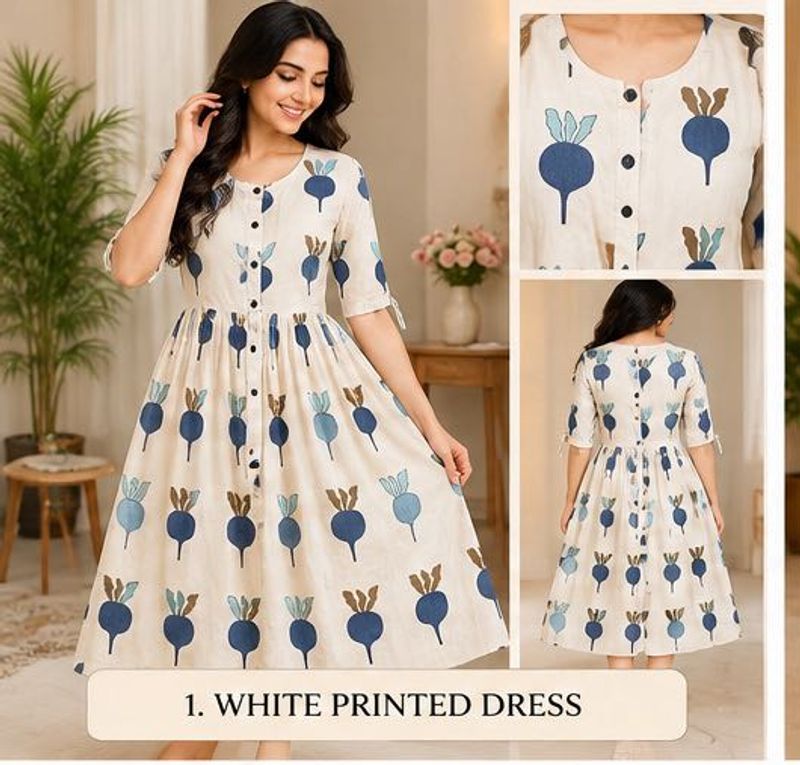 Chic White Print Dress