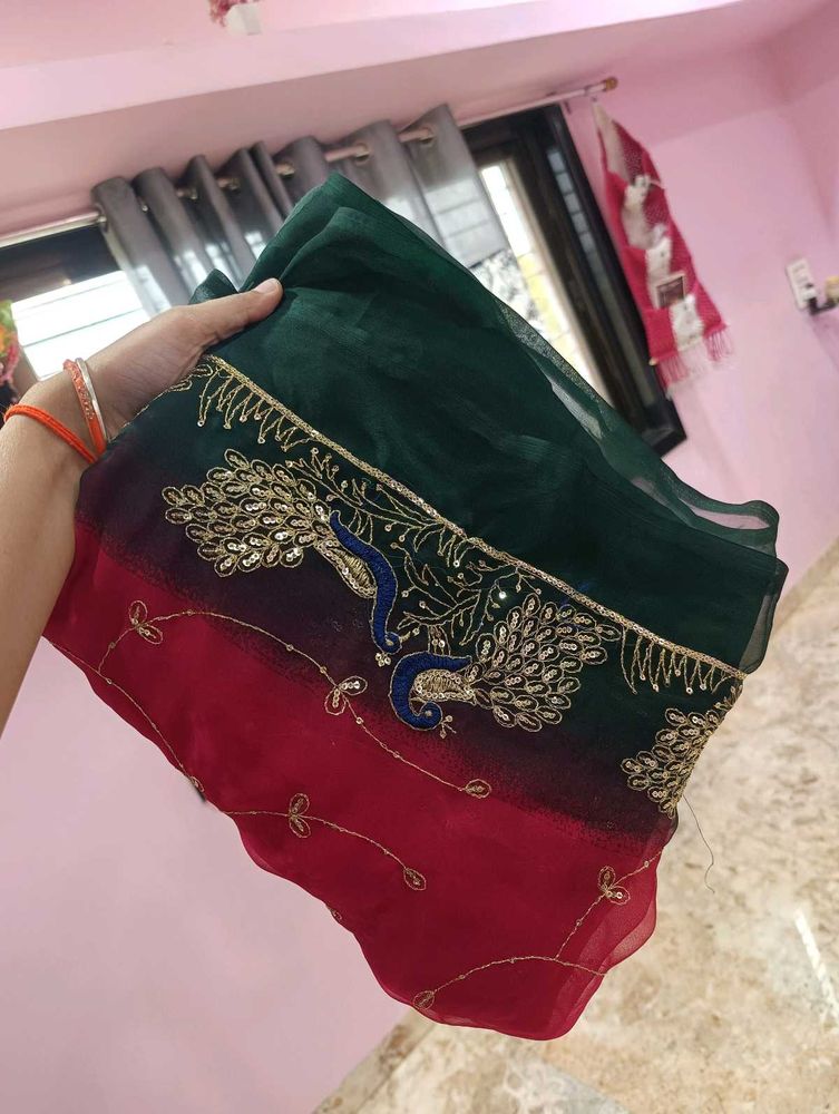 Elegant Peacock Embellished Saree