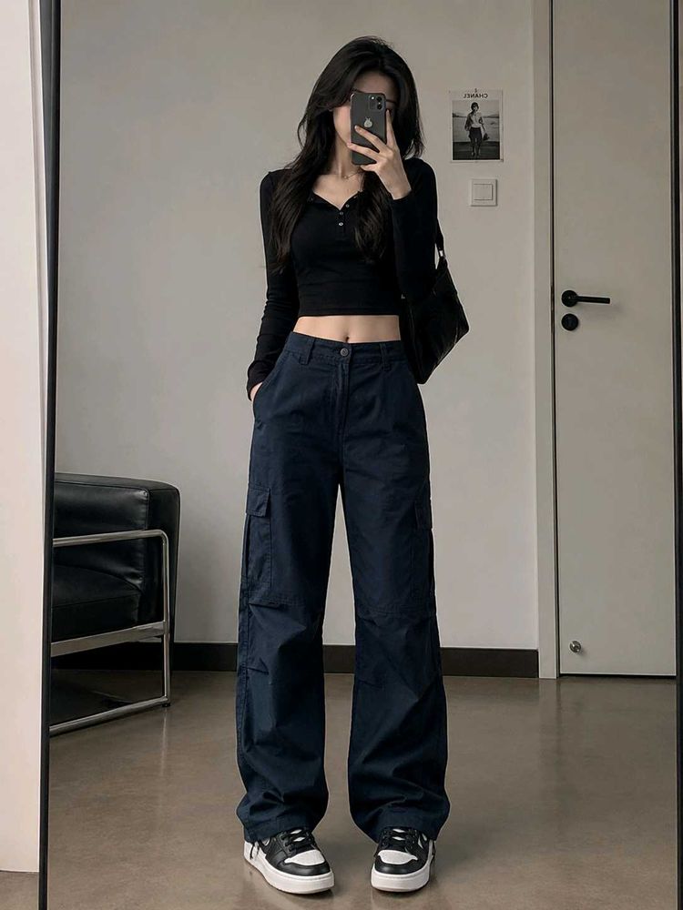 Zudio Black Cargo Pants