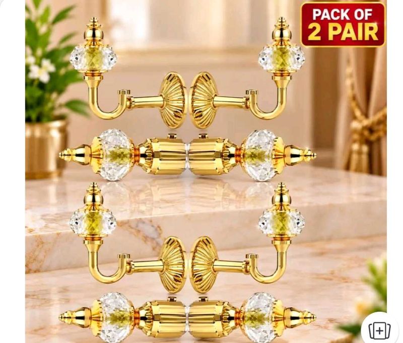 Elegant Crystal Curtain Tiebacks (2 Pairs)